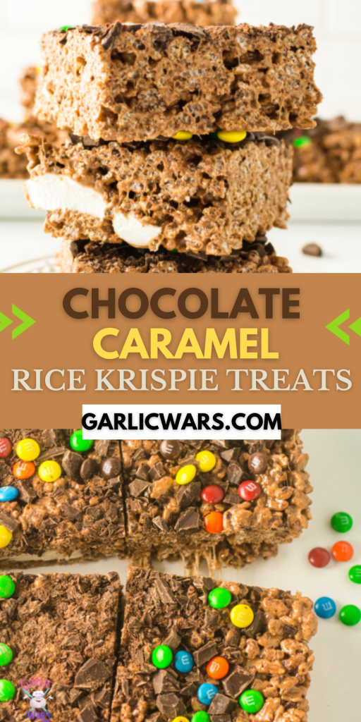 chocolate caramel rice krispie treats for pinterest