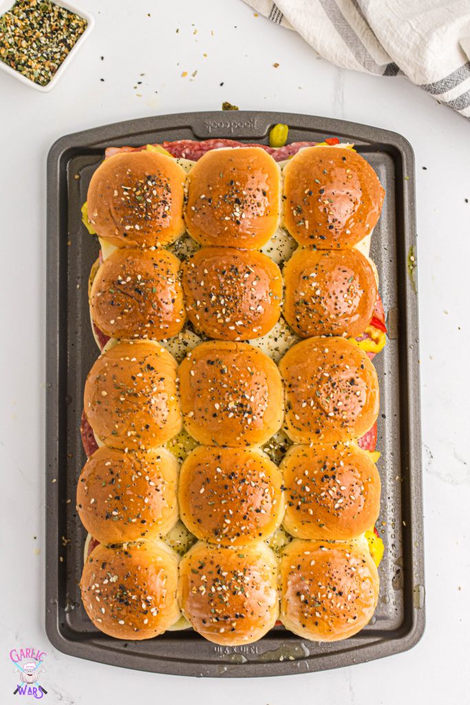 completed sliders before baking